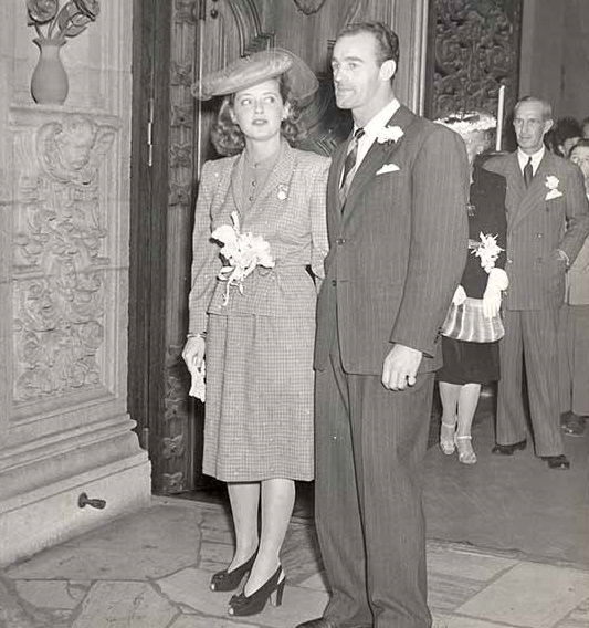 Historical Image of Bette Davis and William Grant at The Mission Inn Hotel & Spa, 1875, Member of Historic Hotels of America, in Riverside, California.