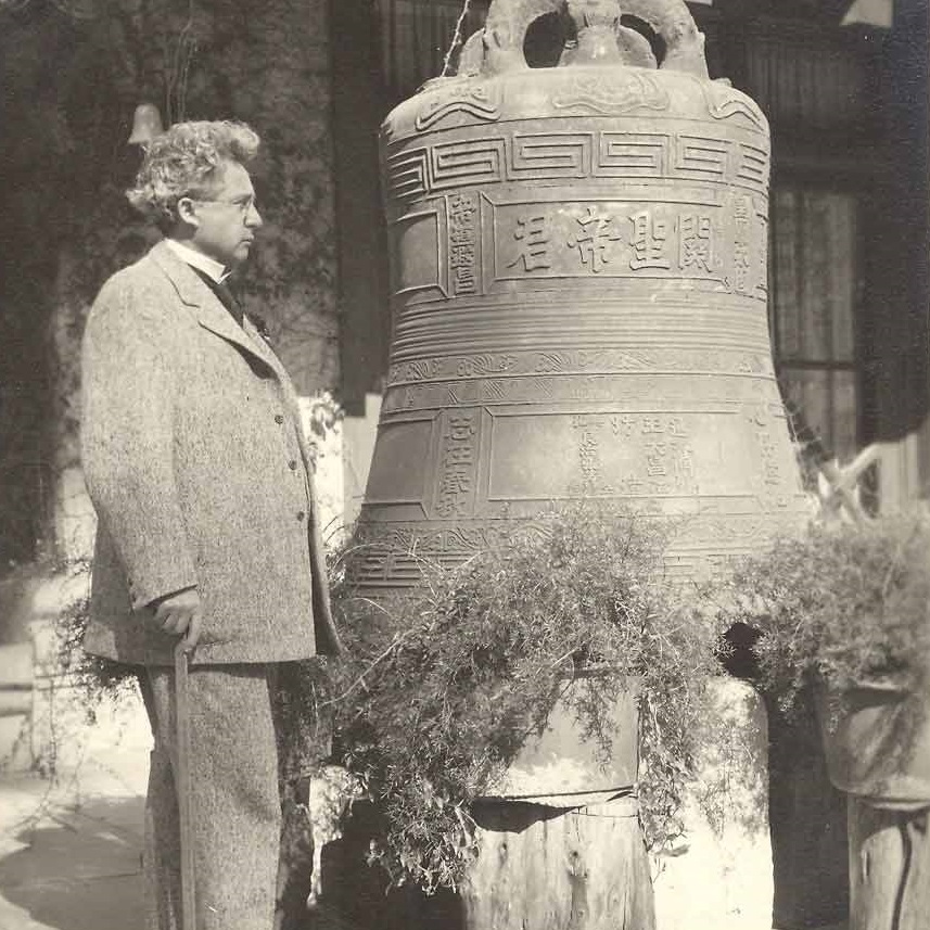Historical Image of Frank Augustus Miller and the Nanjing Bell at The Mission Inn at The Mission Inn Hotel & Spa, 1875, Member of Historic Hotels of America, in Riverside, California.