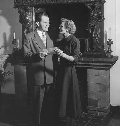 Historical Image of President Richard Nixon with First Lady Pat Nixon at The Mission Inn at The Mission Inn Hotel & Spa, 1875, Member of Historic Hotels of America, in Riverside, California.