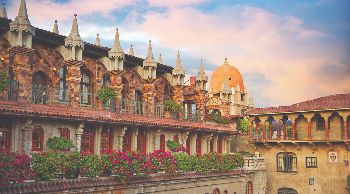 Image of Hotel Exterior The Mission Inn Hotel & Spa, 1876, Member of Historic Hotels of America, in Riverside, California, Special Offers, Discounted Rates, Families, Romantic Escape, Honeymoons, Anniversaries, Reunions