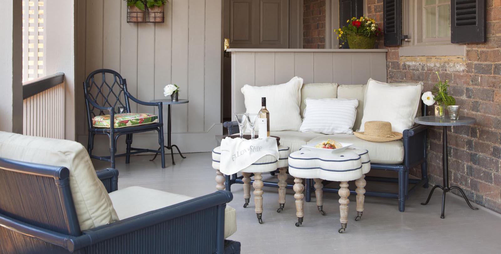 Image of Outdoor Lounge The Georges, 1789, Member of Historic Hotels of America, in Lexington, Virginia, Explore