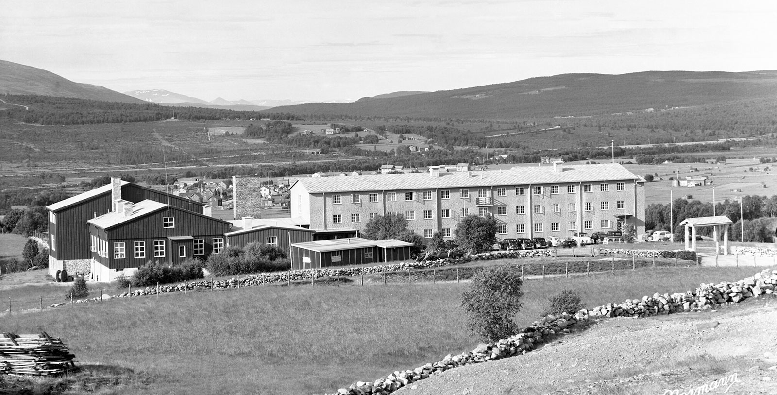 Historic Image of Hotel Exterior Roros Hotel, 1951, Member of Historic Hotels Worldwide, in Roros, Norway, History