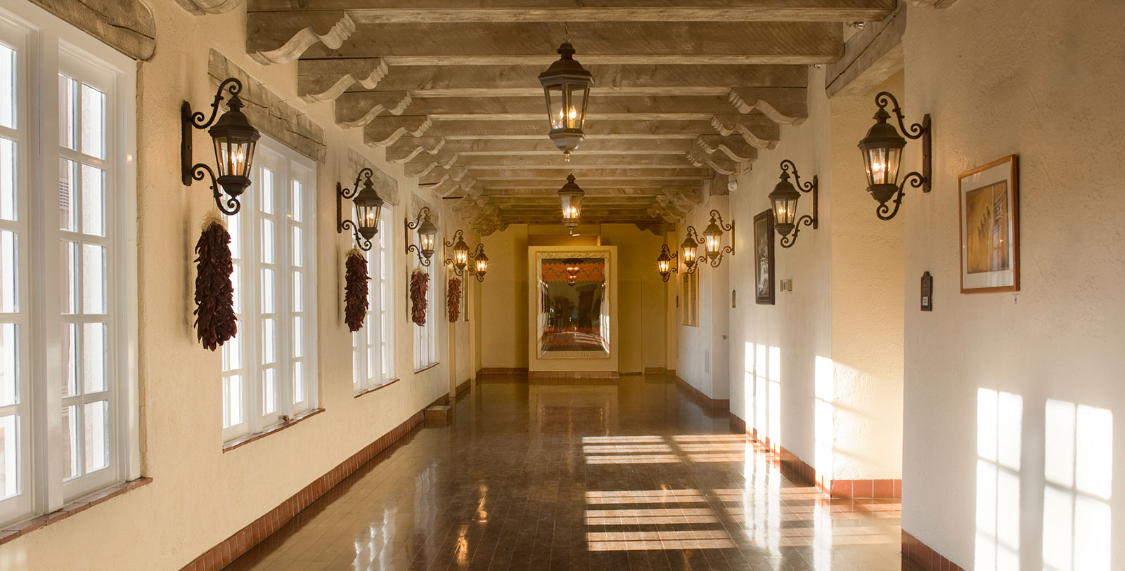 Discover the brilliant Pueblo-style architecture of this wonderful historic hotel.