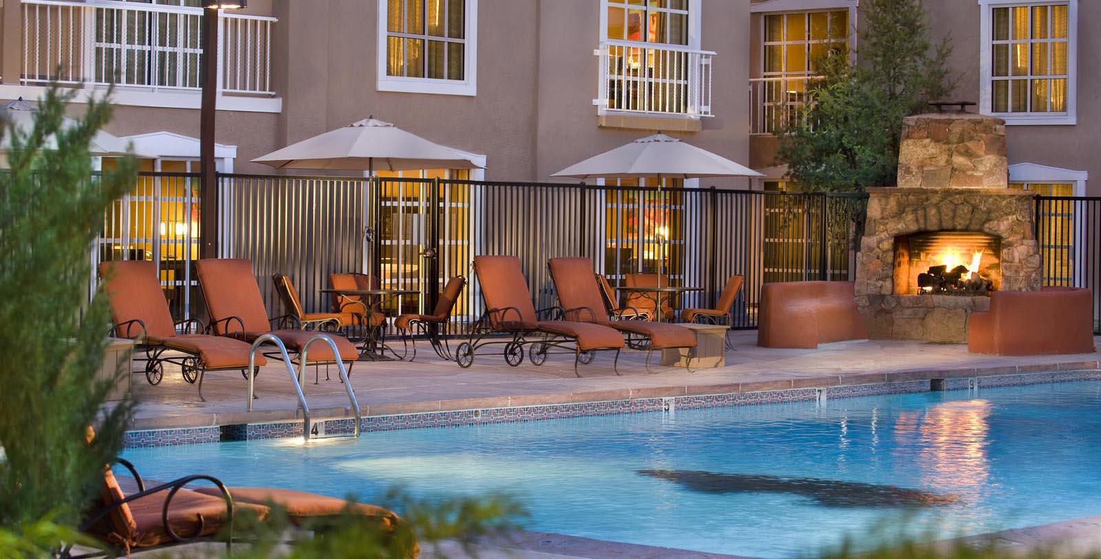 Image of Hotel Pool, Hilton Santa Fe Historic Plaza in Santa Fe, New Mexico, 1625, Member of Historic Hotels of America, Explore