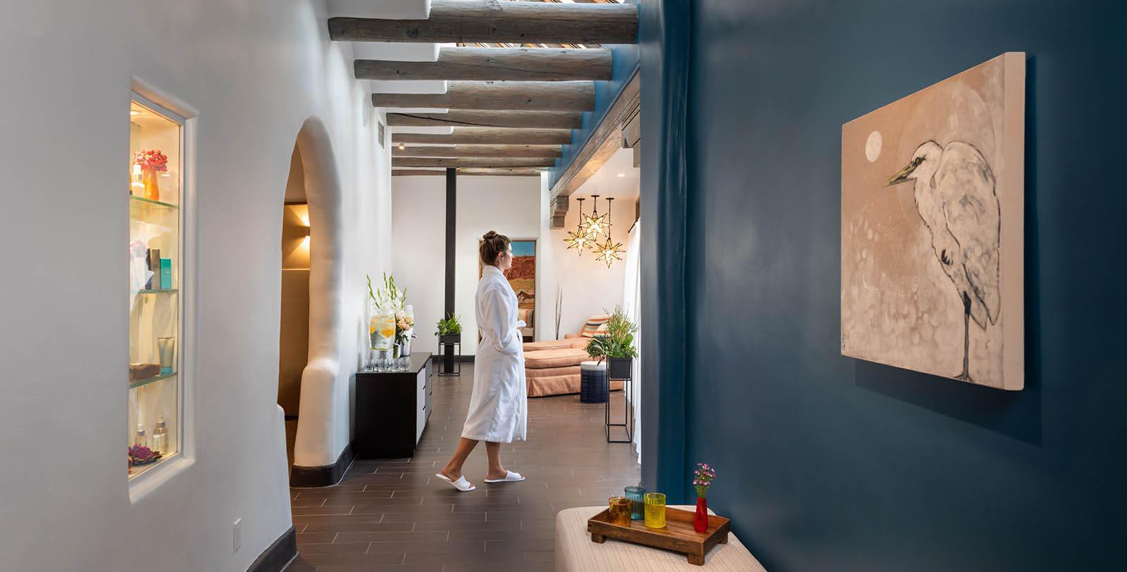 Image of Woman in Lobby, La Fonda in Santa Fe, New Mexico, 1922, Member of Historic Hotels of America, Explore