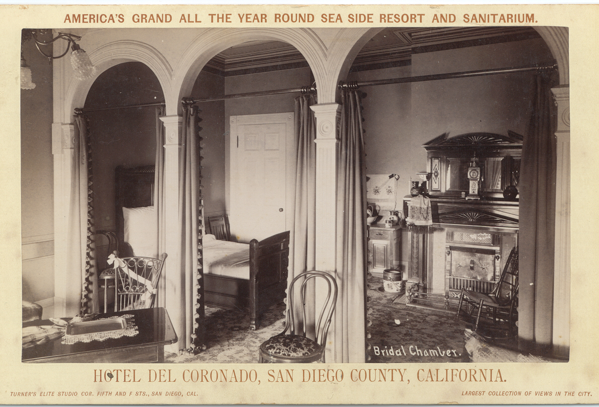 Historical Image of Bridal Chamber, Hotel del Coronado, 1888, Member of Historic Hotels of America, in Coronado, California.