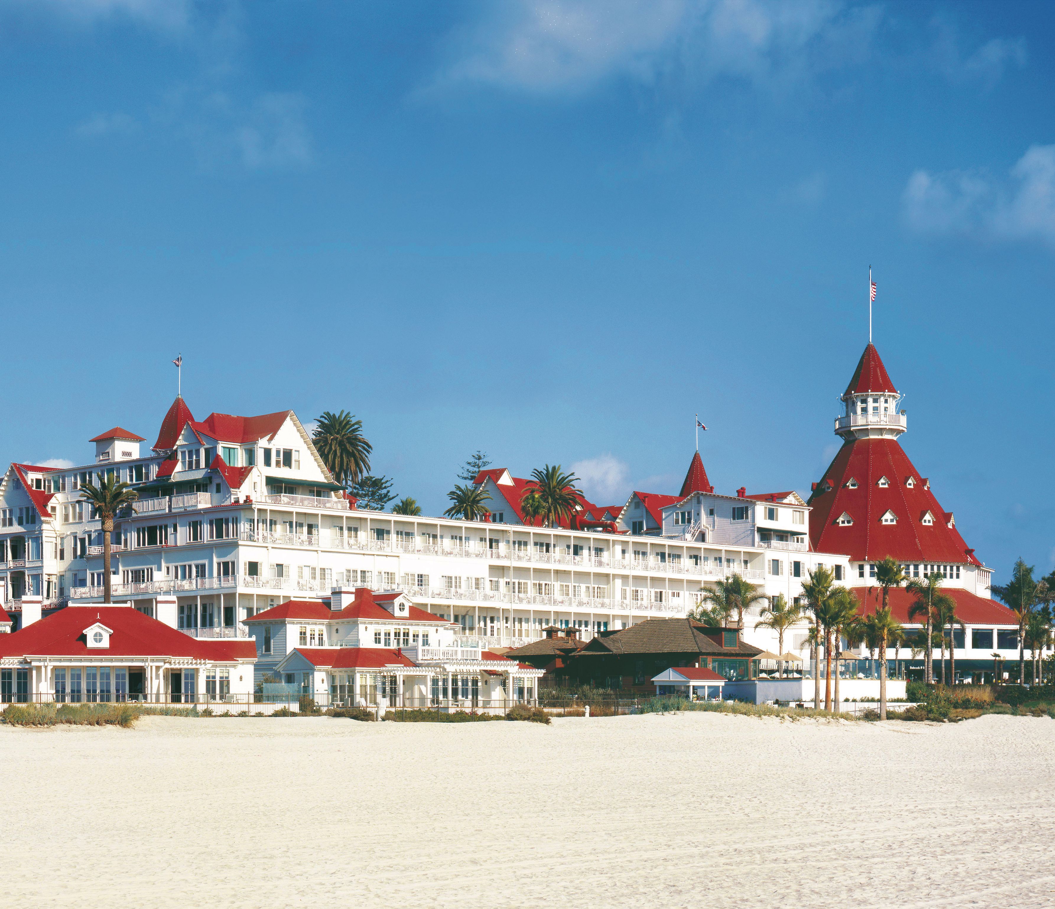 Image of Exterior View from Beach, Hotel del Coronado in Coronado, California, 1888, Member of Historic Hotels of America, Special Offers, Discounted Rates, Families, Romantic Escape, Honeymoons, Anniversaries, Reunions