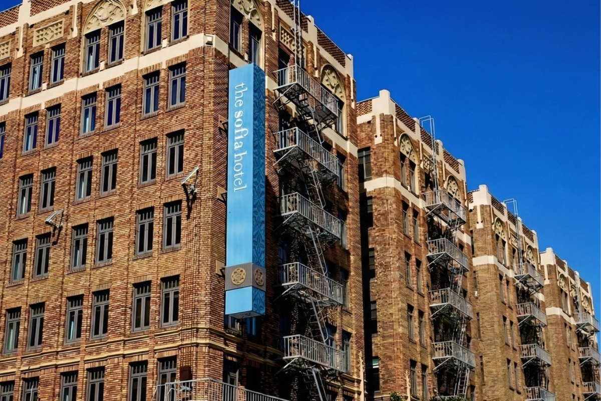 Image of Hotel Entrance Sofia Hotel, 1926, Member of Historic Hotels of America, in San Diego, California, Special Offers, Discounted Rates, Families, Romantic Escape, Honeymoons, Anniversaries, Reunions