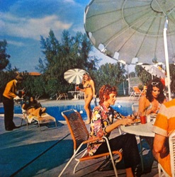 Historical Image of Outdoor Pool, Rancho Bernardo Inn, 1963, Member of Historic Hotels of America, in Rancho Bernardo, California.