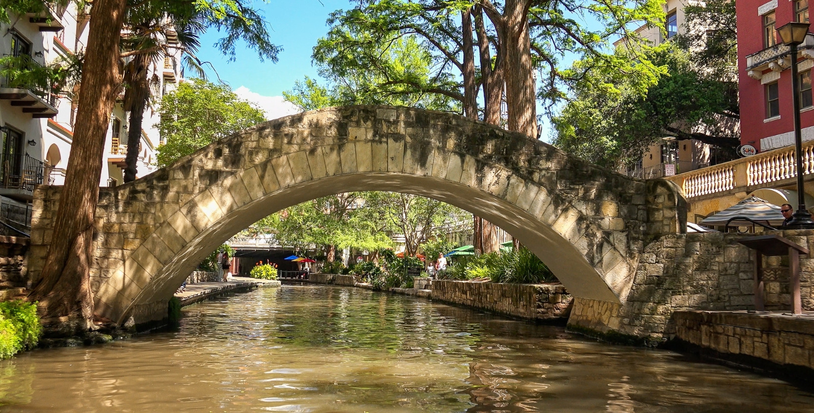 Explore the city park and pedestrian street in San Antonio, Texas known as the River Walk.