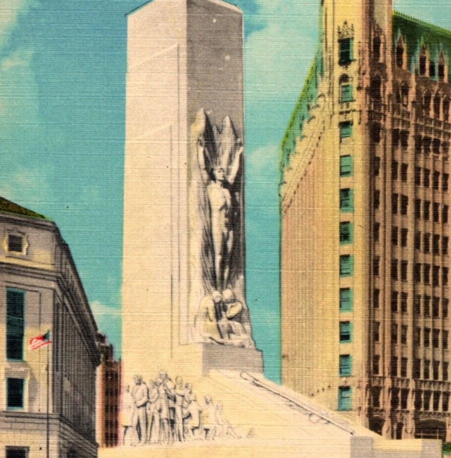 Historical image of Cenotaph with Medical Arts Building in the background.