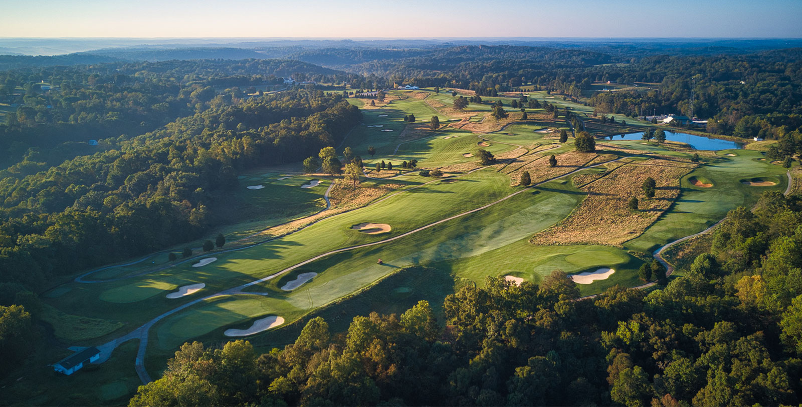Image of The Donald Ross Course Aerial View, French Lick Springs Hotel, 1845, Member of Historic Hotels of America, in French Lick, Indiana, Golf.