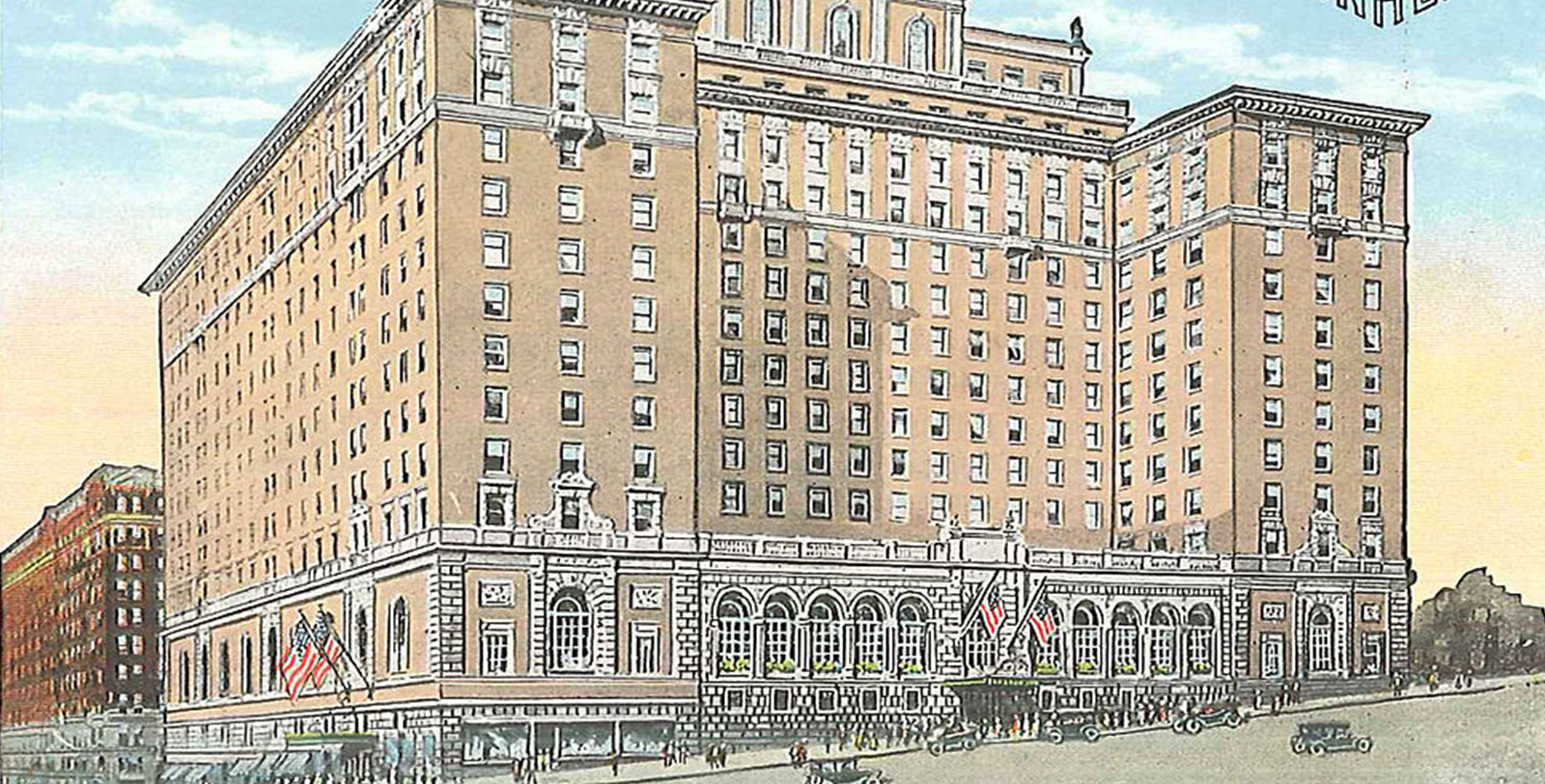 Image of historic post card, Fairmont Olympic Hotel, 1924, Member of Historic Hotels of America, in Seattle, Washington, History