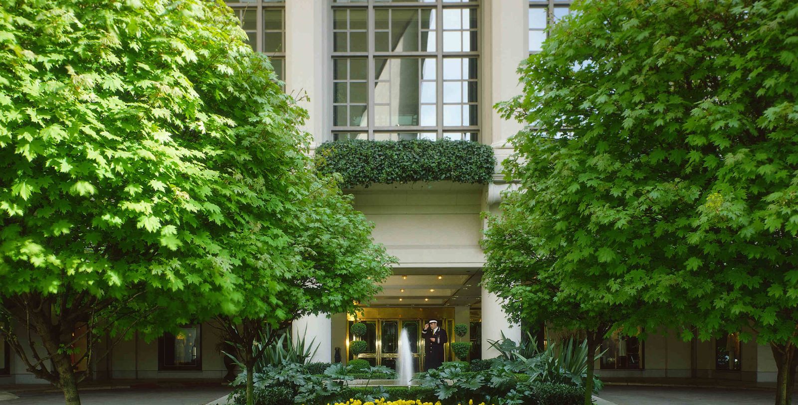 Discover the Italian Renaissance-style façade of the Fairmont Olympic Hotel.