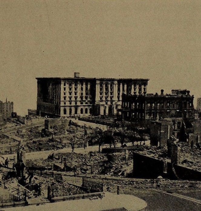Historical Image of Earthquake Aftermath Circa 1906, Fairmont San Francisco, 1907, Member of Historic Hotels of America, in San Francisco, California.