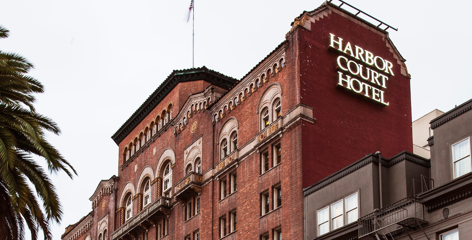 Image of Hotel Exterior of Harbor Court Hotel (1906), a Member of Historic Hotels of America in San Francisco, California.