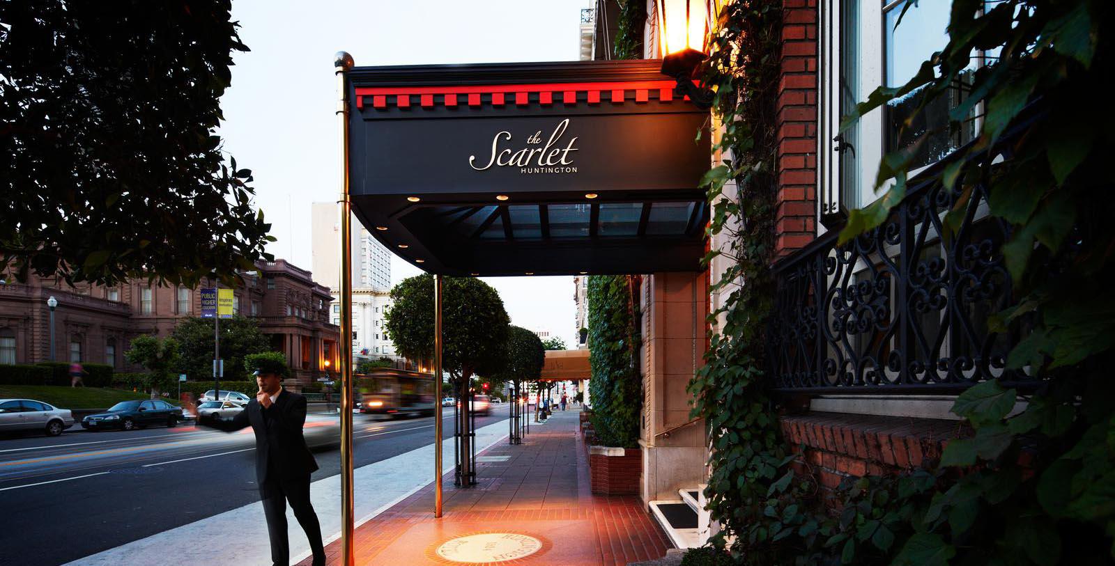 Image of Entrance to The Scarlet at The Huntington Hotel, 1924, Member of Historic Hotels of America, in San Francisco, Discover