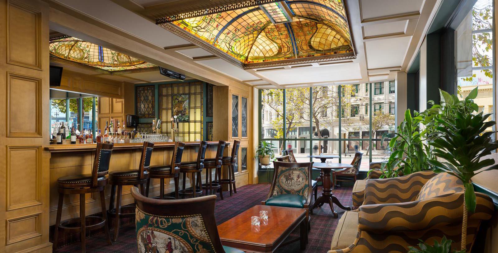 Image of Lobby Bar, Hotel Whitcomb in San Francisco, California, 1916, Member of Historic Hotels of America, Taste