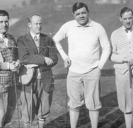 Historical Image of Babe Ruth at Presidio Golf Course, Inn at the Presidio, 1903, Member of Historic Hotels of America, in San Francisco, California.