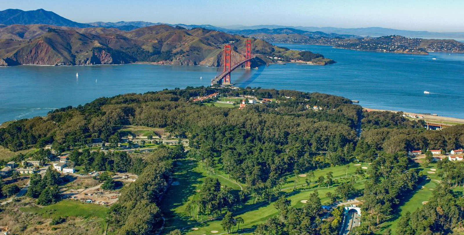 Located in the Presidio of San Francisco, a beautiful national park and National Historic Landmark at the Golden Gate.