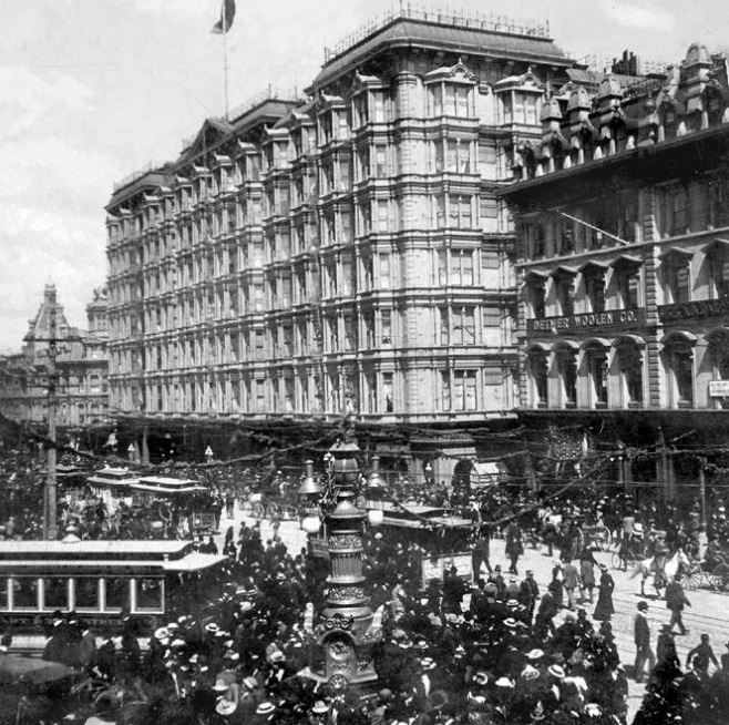 Historical Image of William McKinley Visit, Palace Hotel, 1875, Member of Historic Hotels of America, in San Francisco, California.