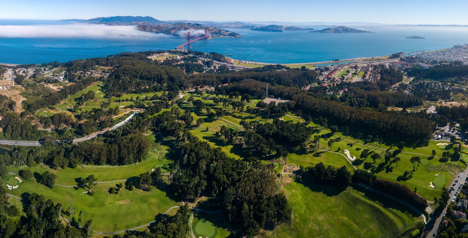 Image of Presidio Golf Course Aerial View, The Lodge at the Presidio, 1894, Member of Historic Hotels of America, in San Francisco, California, Golf