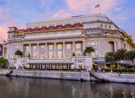 Image of Hotel Exterior of The Fullerton Hotel Singapore, 1924, Member of Historic Hotels Worldwide, in Singapore, Special Offers, Discounted Rates, Families, Romantic Escape, Honeymoons, Anniversaries, Reunions