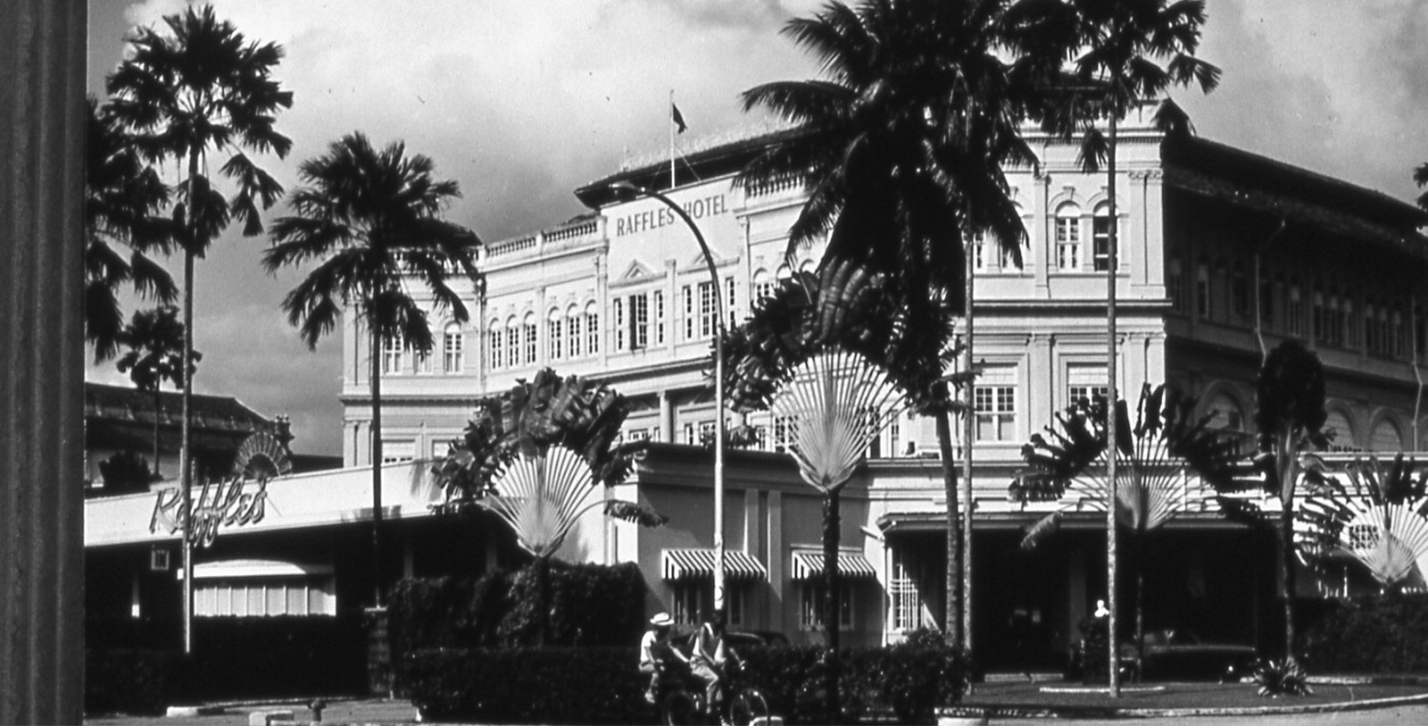 Historic Exterior of the Raffles Hotel in Singapore
