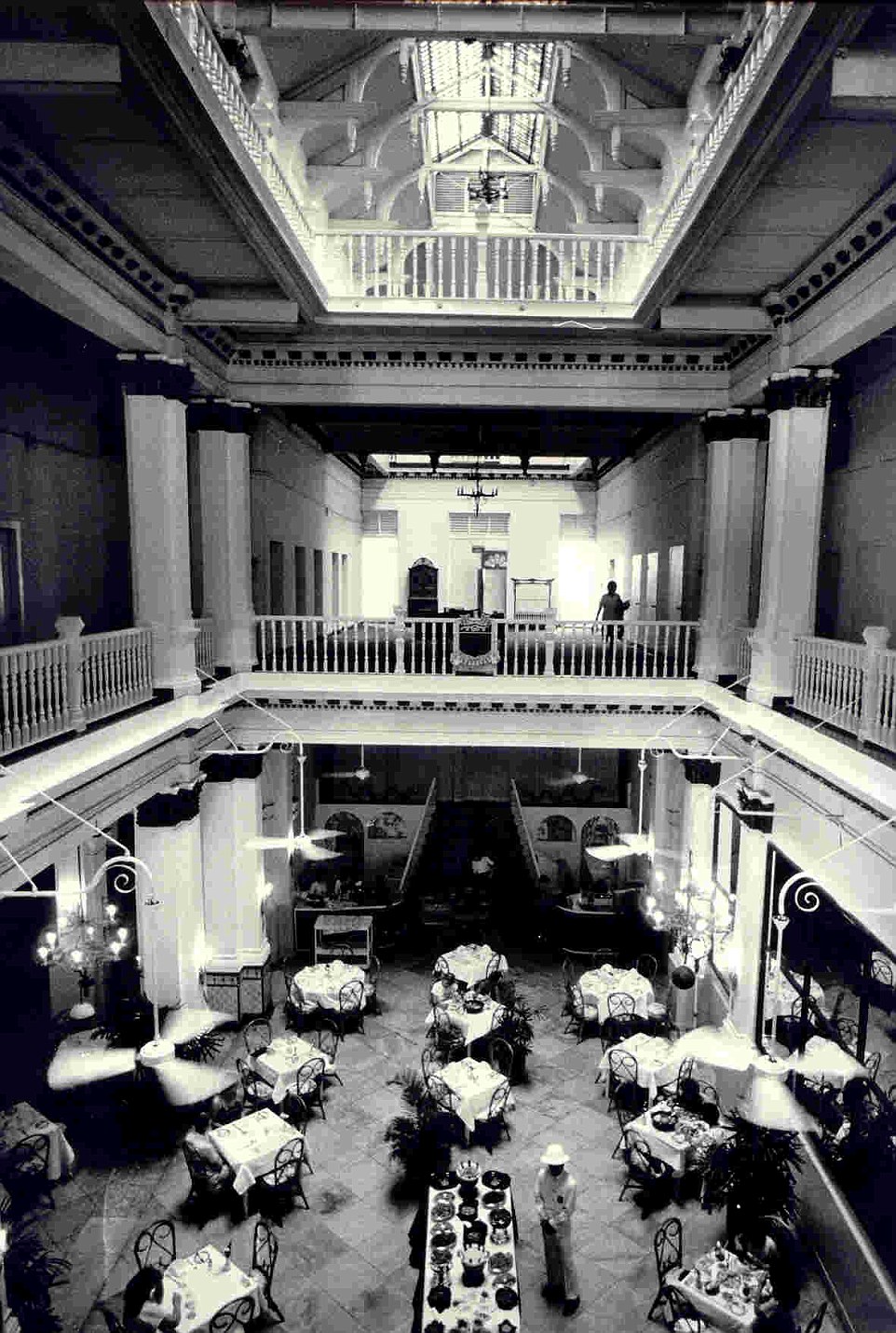 Historical Image of Grand Lobby Raffles Hotel Singapore, Historic Hotels Worldwide, in Singapore, Singapore.