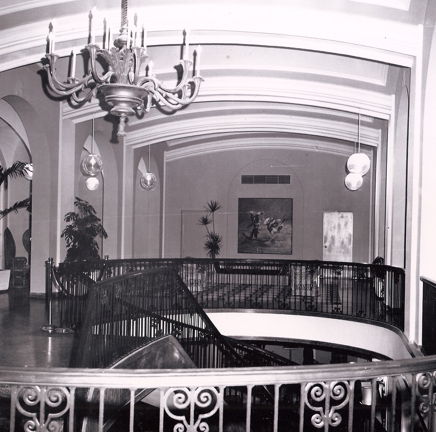 Historical Image of Mezzanine Details, Condado Vanderbilt Hotel, 1919, Member of Historic Hotels of America, in San Juan, Puerto Rico.