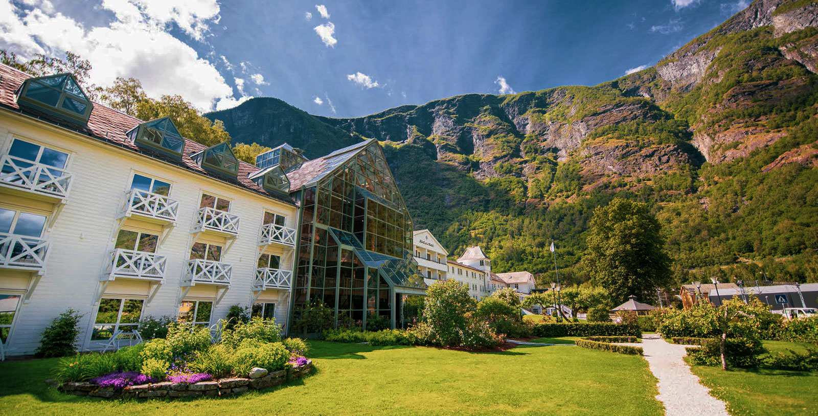 Image of Fretheim Hotel, Hotel Exterior, Flam, Norway, 1870, Member of Historic Hotels Worldwide, Overview