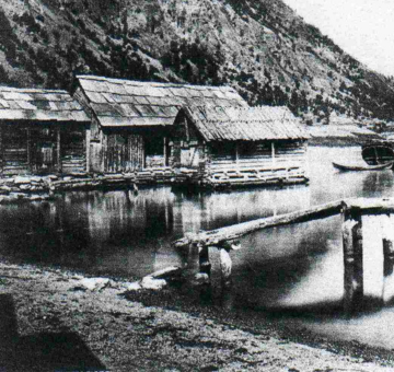 Shoreline of the Lustrafjord from Solvorn, Norway