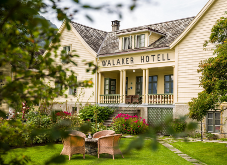 Image of exterior view of Walaker Hotell, 1640, Member of Historic Hotels Worldwide since 2023, in Solvorn, Norway