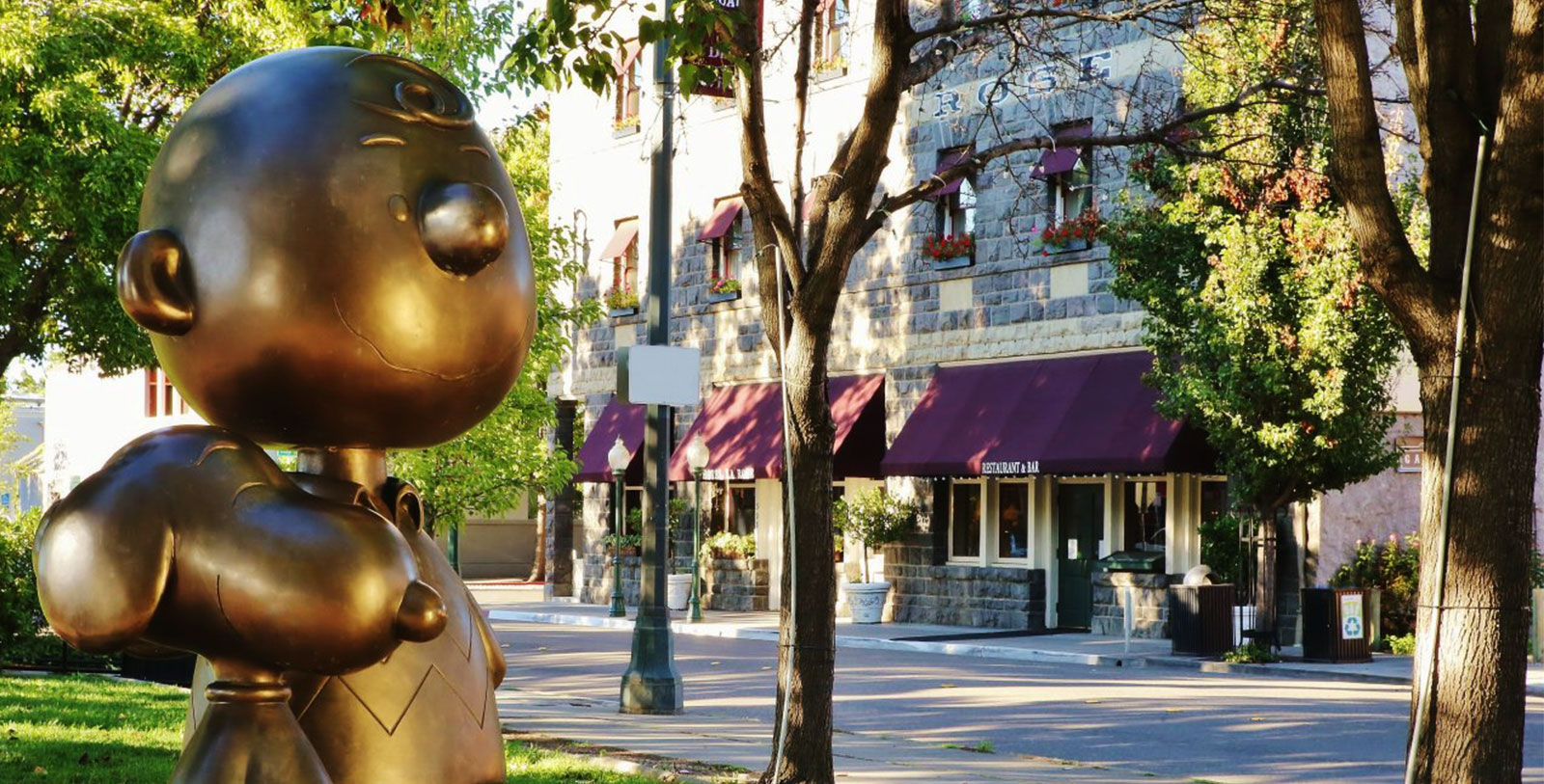Explore the Historic Railroad Square and spot all the statues of the Peanuts gang, originally created by Santa Rosa citizen Charles M. Schulz.