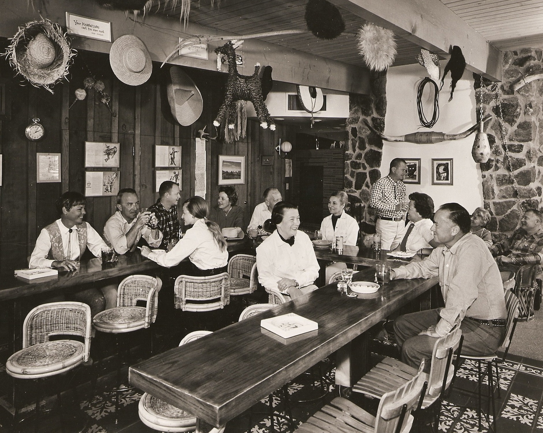 Historical Image of Bar Dining Area, White Stallion Ranch, 1900, Member of Historic Hotels of America, 1900, in Tucson, Arizona.