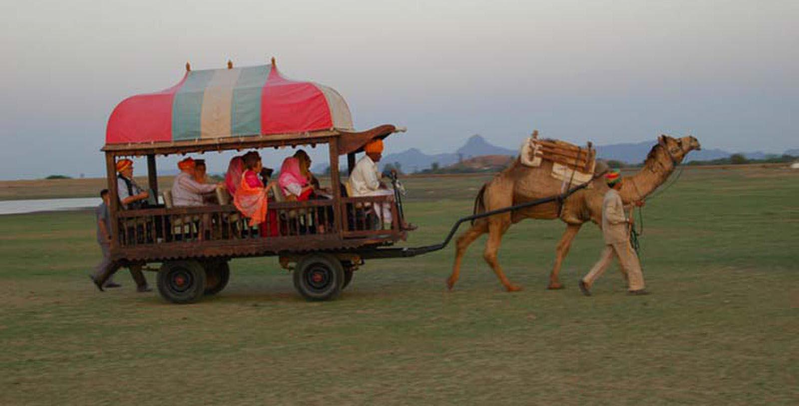 Image of camel pulling a carriage Deogarh Mahal, 1670, Member of Historic Hotels Worldwide, in Deogarh, India, Hot Deals