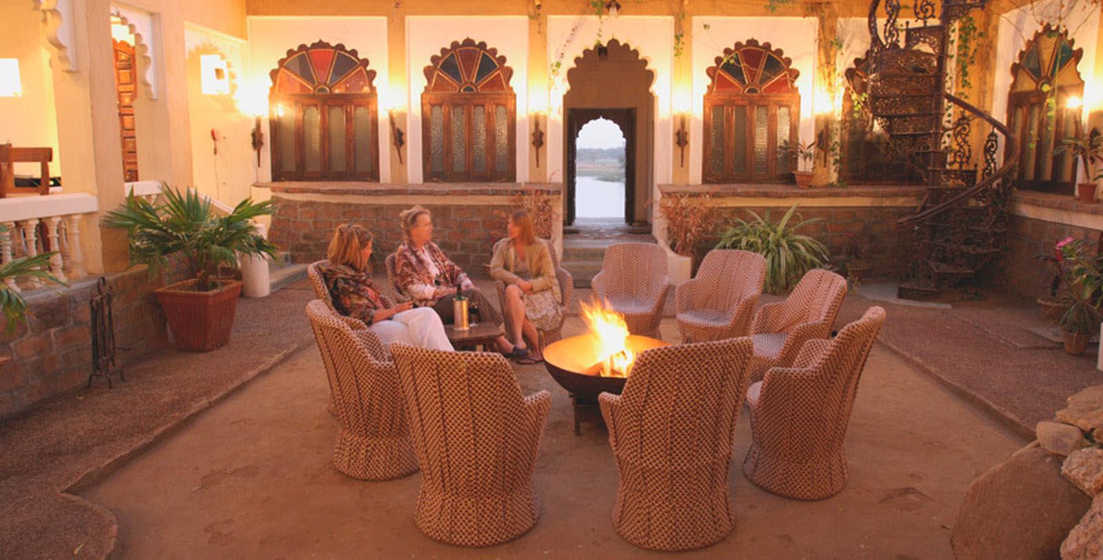 Image of Lounge Area Fort Seengh Sagar, 1670, Member of Historic Hotels Worldwide, in Deogarh, India, Explore