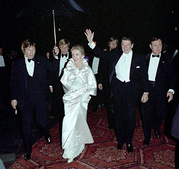 Historical Image of President Ronald Reagan and Nancy Reagan arriving at the Shoreham Hotel Inaugural Ball, Omni Shoreham Hotel, Washington DC, 1930, Member of Historic Hotels of America, in Washington, DC.
