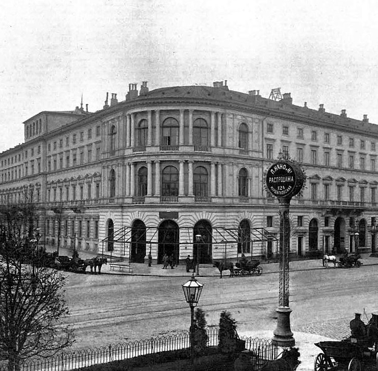 Historical Image of Exterior Before World War I, Hotel Europejski Warsaw, 1857, Member of Historic Hotels Worldwide, in Warsaw, Poland.