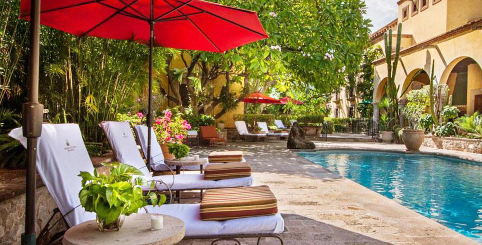 Image of Outdoor Pool & Lounge Chairs, Hacienda de los Santos, Alamos, Mexico, 1600s, Member of Historic Hotels Worldwide, Hot Deals