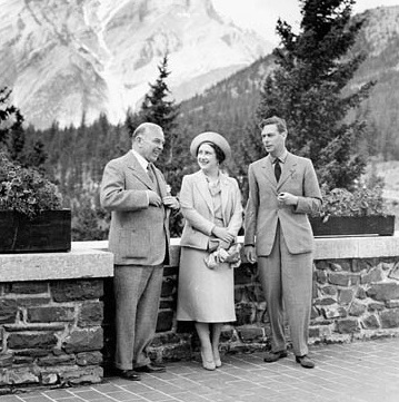 Historical Image of King George VI and Queen Elizabeth The Queen Mother, Fairmont Banff Springs, 1888, Member of Historic Hotels Worldwide, in Banff, Canada.