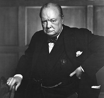 Historical Image of Winston Churchill Taken by Yousuf Karsh c. 1941, Fairmont Chateau Laurier, Ottawa, Canada.