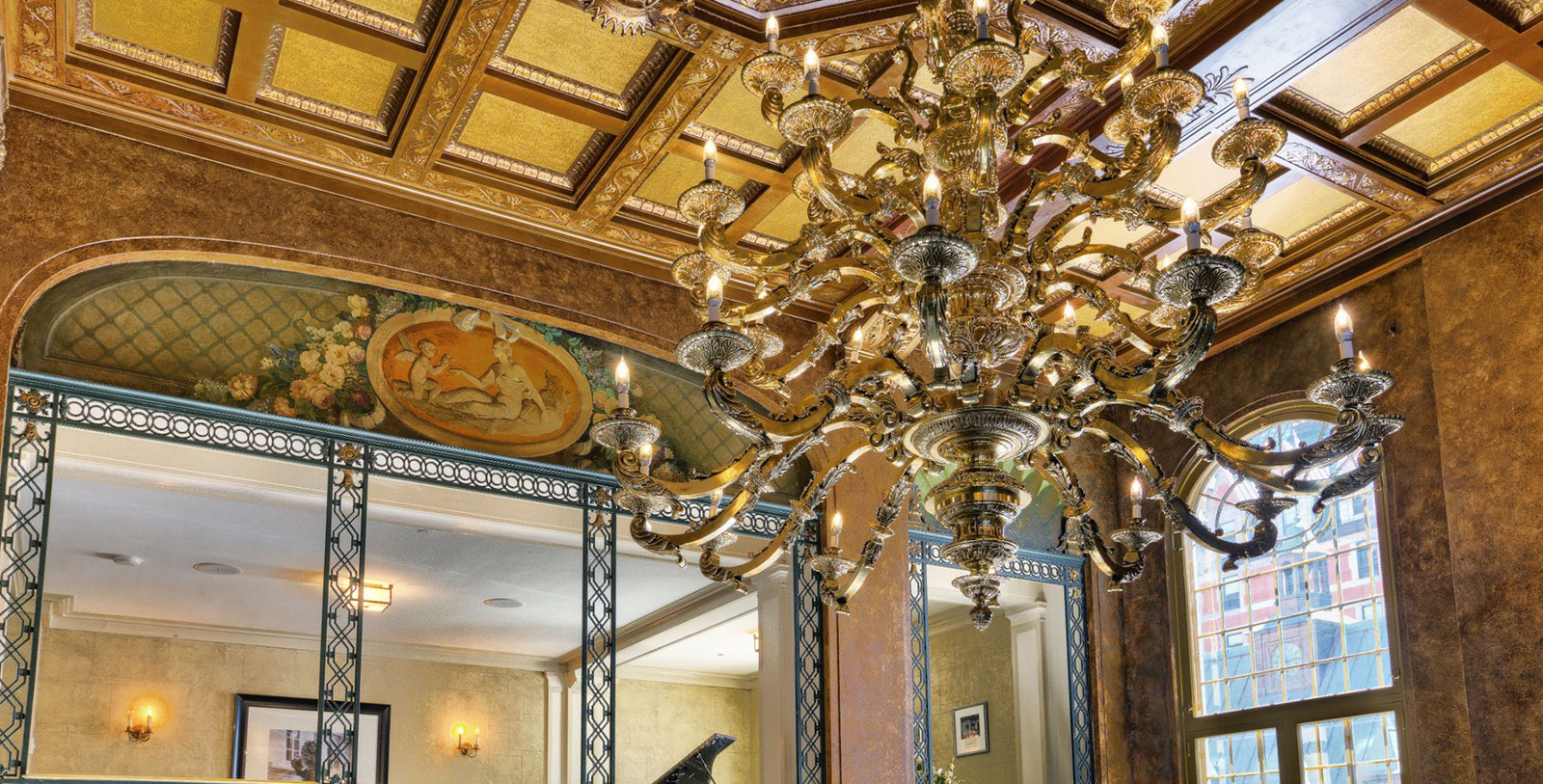 Image of Hotel Lobby Detail, Fairmont Le Château Frontenac, 1893, Member of Historic Hotels Worldwide, in Québec City, Quebec, Explore