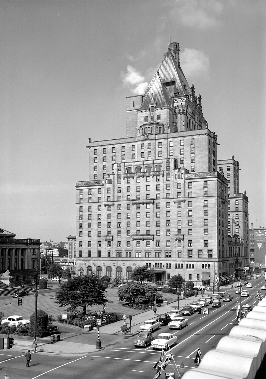 Historic Image of Exterior Aerial View, Fairmont Hotel Vancouver, Vancouver, Canada.