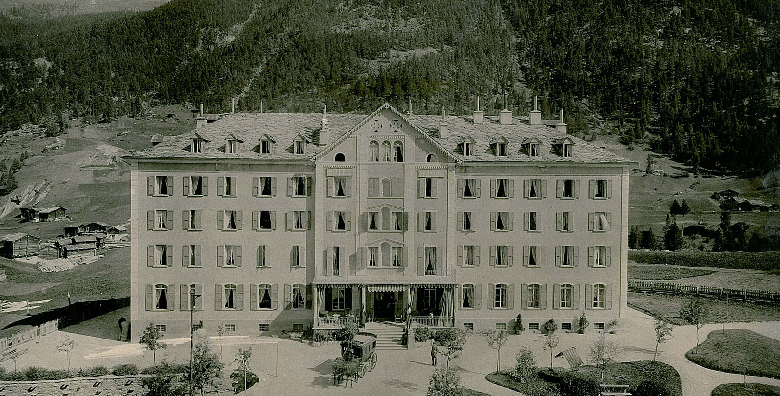 Image of Historic Exterior, Grand Hotel Zermatterhof, 1879, Member of Historic Hotels Worldwide, Zermatt, Switzerland, History