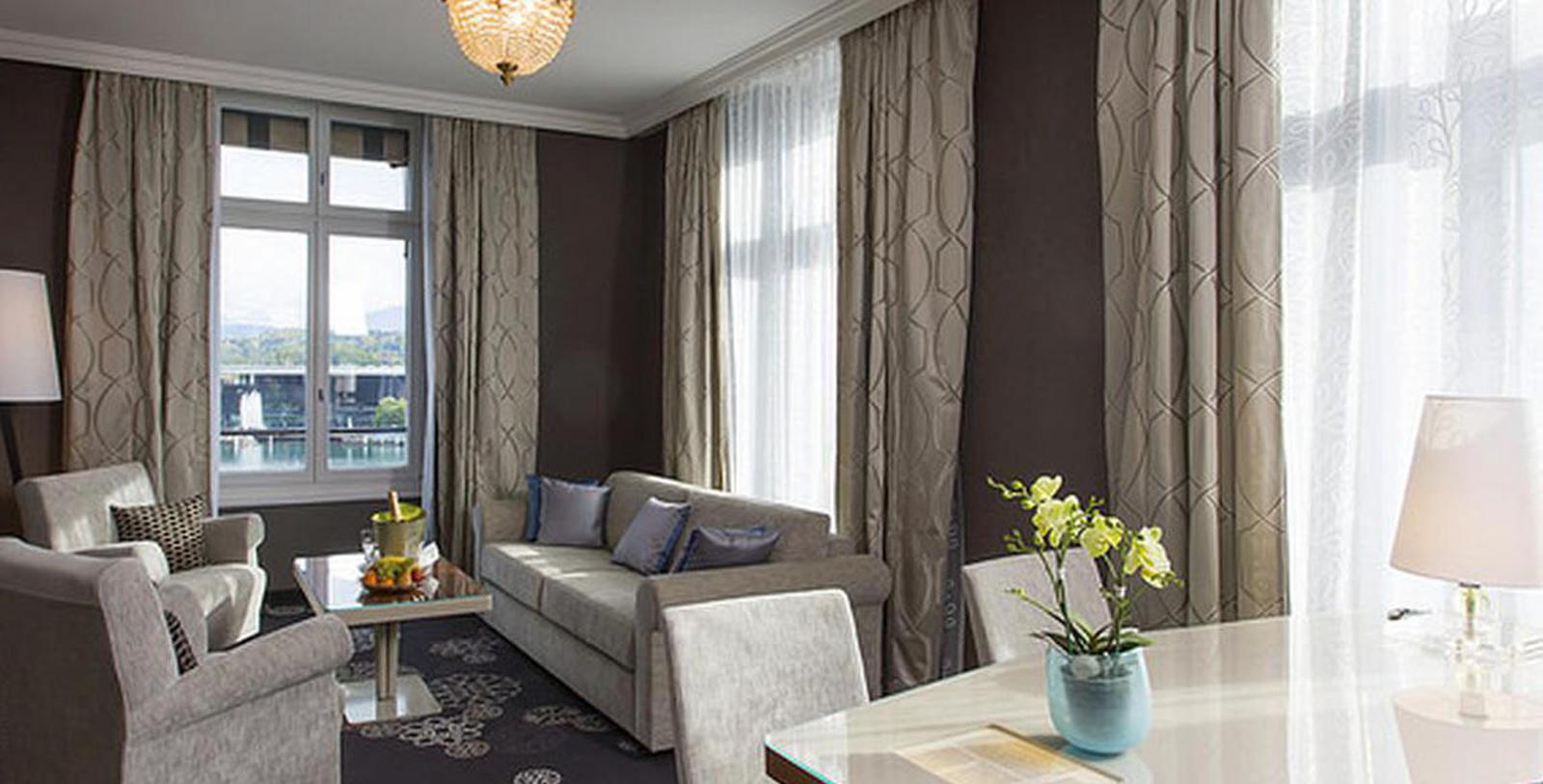 Image of Suite Living Room, Hotel Schweizerhof Luzern, Switzerland, 1845, Member of Historic Hotels Worldwide, Explore