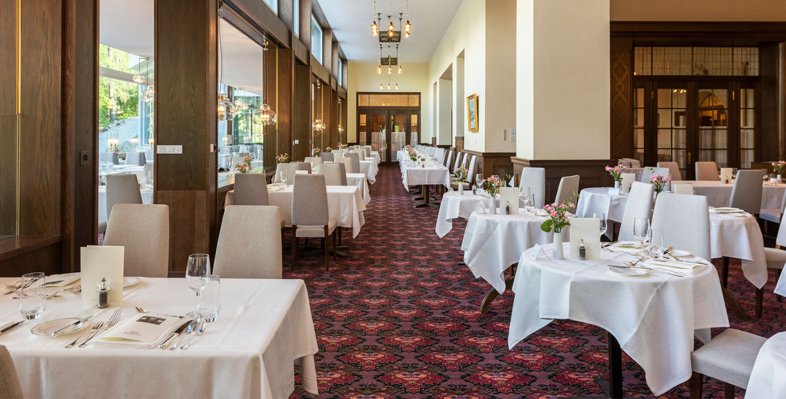 Image of Arvenstube Restaurant of the Hotel Waldhaus Sils in Sils Maria, Switzerland