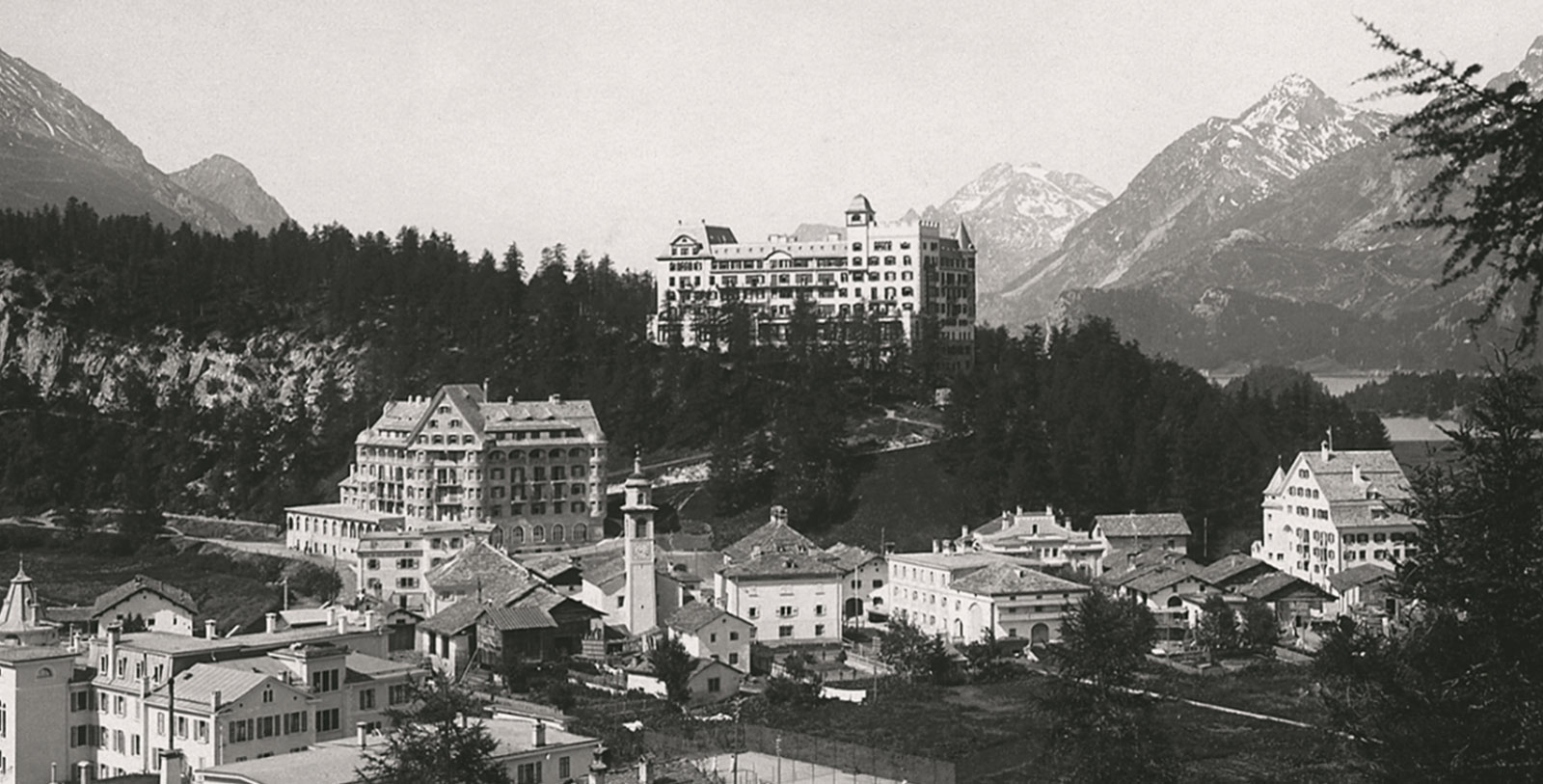 Historic Exterior of the Hotel Waldhaus in Sils Maria, Switzerland