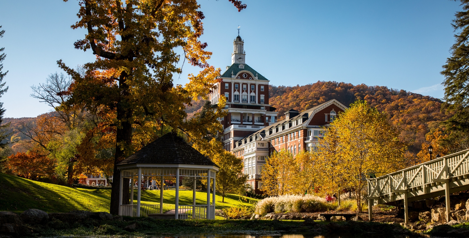 Image of hotel Exterior at Omni Homestead Resort, Hot Springs, Virginia, opened in 1766 and a member of Historic Hotels of America since 1989.