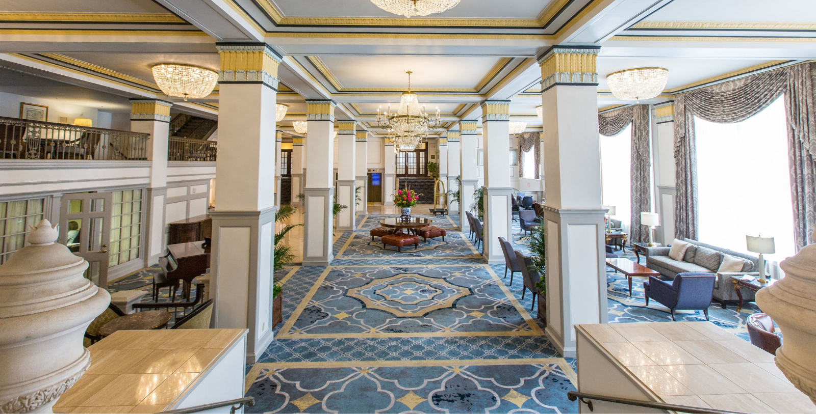 Image of lobby of Francis Marion Hotel, a member of Historic Hotels of American since 1999, located in Charleston, South Carolina
